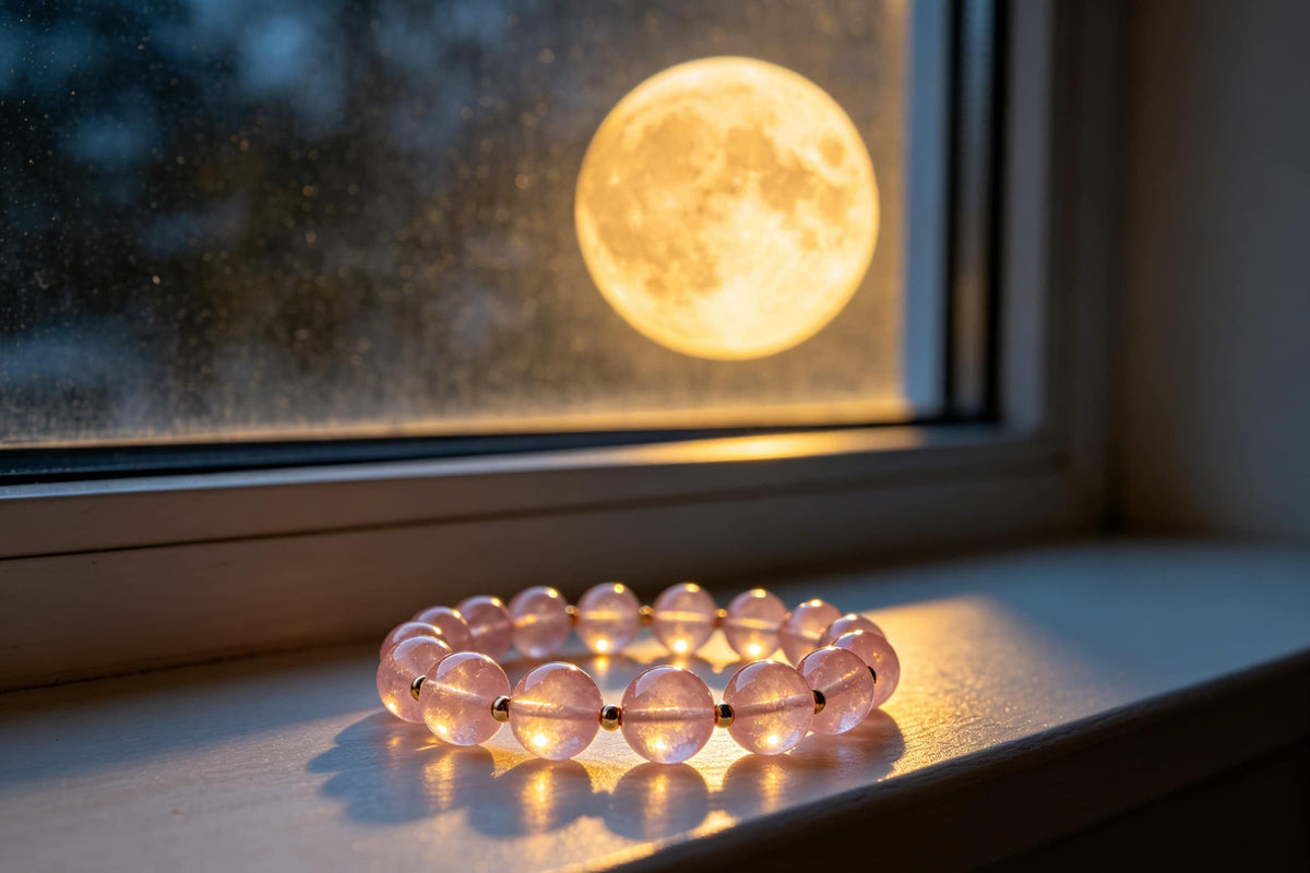 Rituale della Luna Piena: Come purificare e ricaricare il tuo braccialetto di cristalli personalizzato.