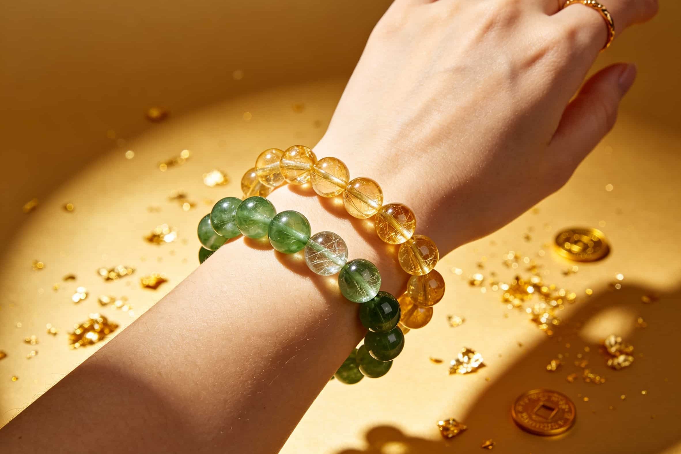 Rutilated Quartz: Green for Career Growth, Yellow for Fast Money