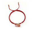 2-Bead Braided String Bracelet — Handmade Adjustable Rope Charm, Red/Green/Purple Cord, Lucky Protection for Men Women