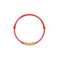 Citrine 3-Bead Red String Bracelet — Handmade Braided Cord, Natural Crystal Lucky Charm, Adjustable for Men Women, Wealth & Protection Gift