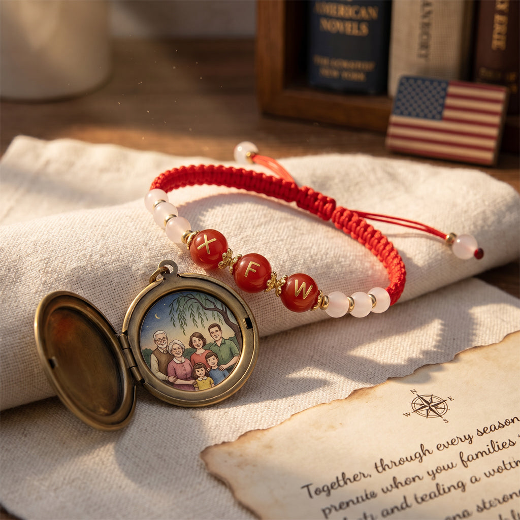 Custom Initial Letter Red Agate Red String Bracelet — 3 Gold Letter Beads, Personalized Name Charm, Handmade Braided Cord, Adjustable for Men Women, Lucky Protection Gift