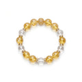 Velo Dorato — Bracciale in Cristallo di Quarzo Rutilato Dorato e Citrino