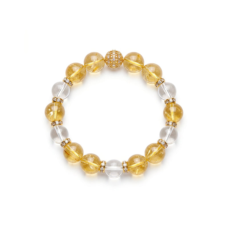 Golden Veil — Gold Rutilated & Citrine Crystal Bracelet