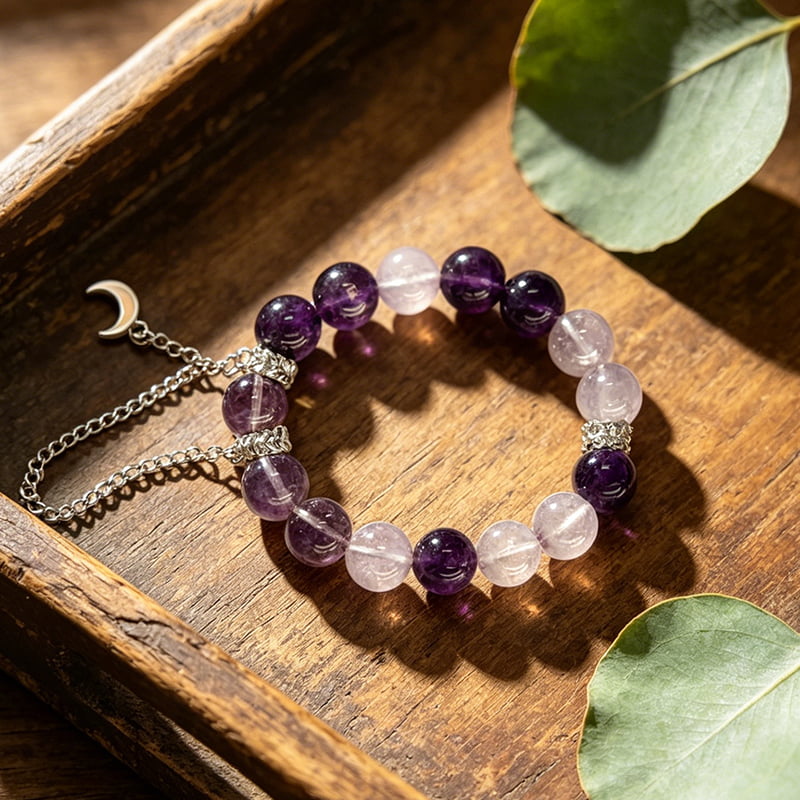 Intuition & Calm · Amethyst Duo with Clear Quartz