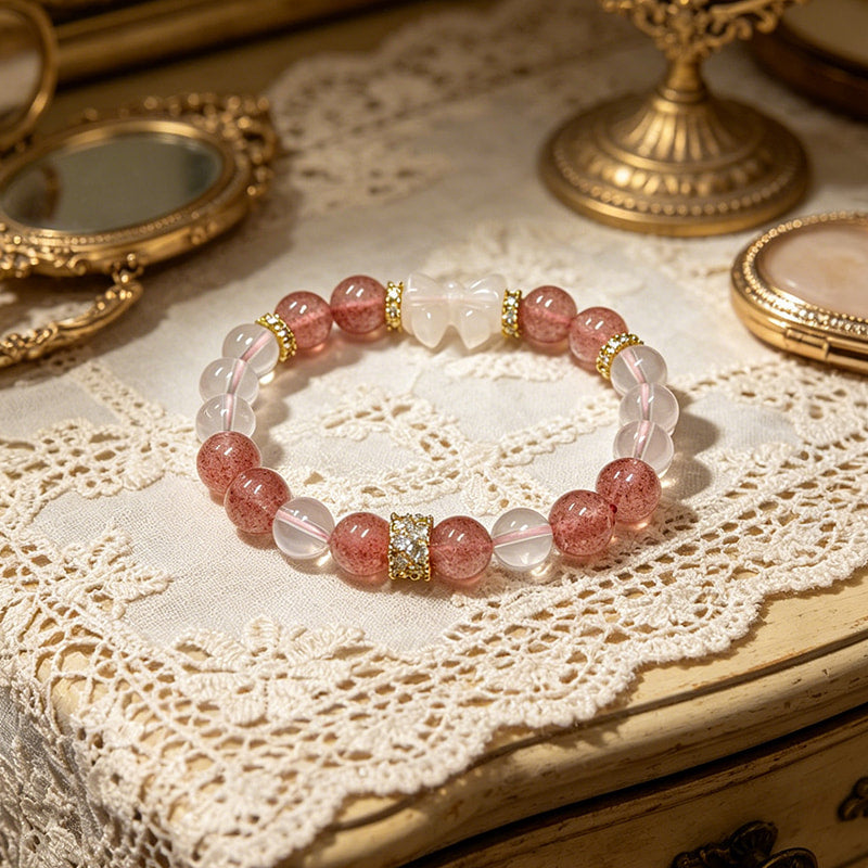 Strawberry Moonlight — Light Pink Crystal Bracelet