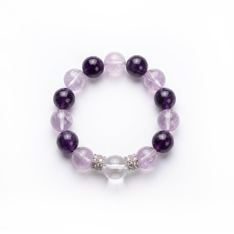 Amethyst & Purple Fluorite Bracelet — Clarity · Focus · Intuition