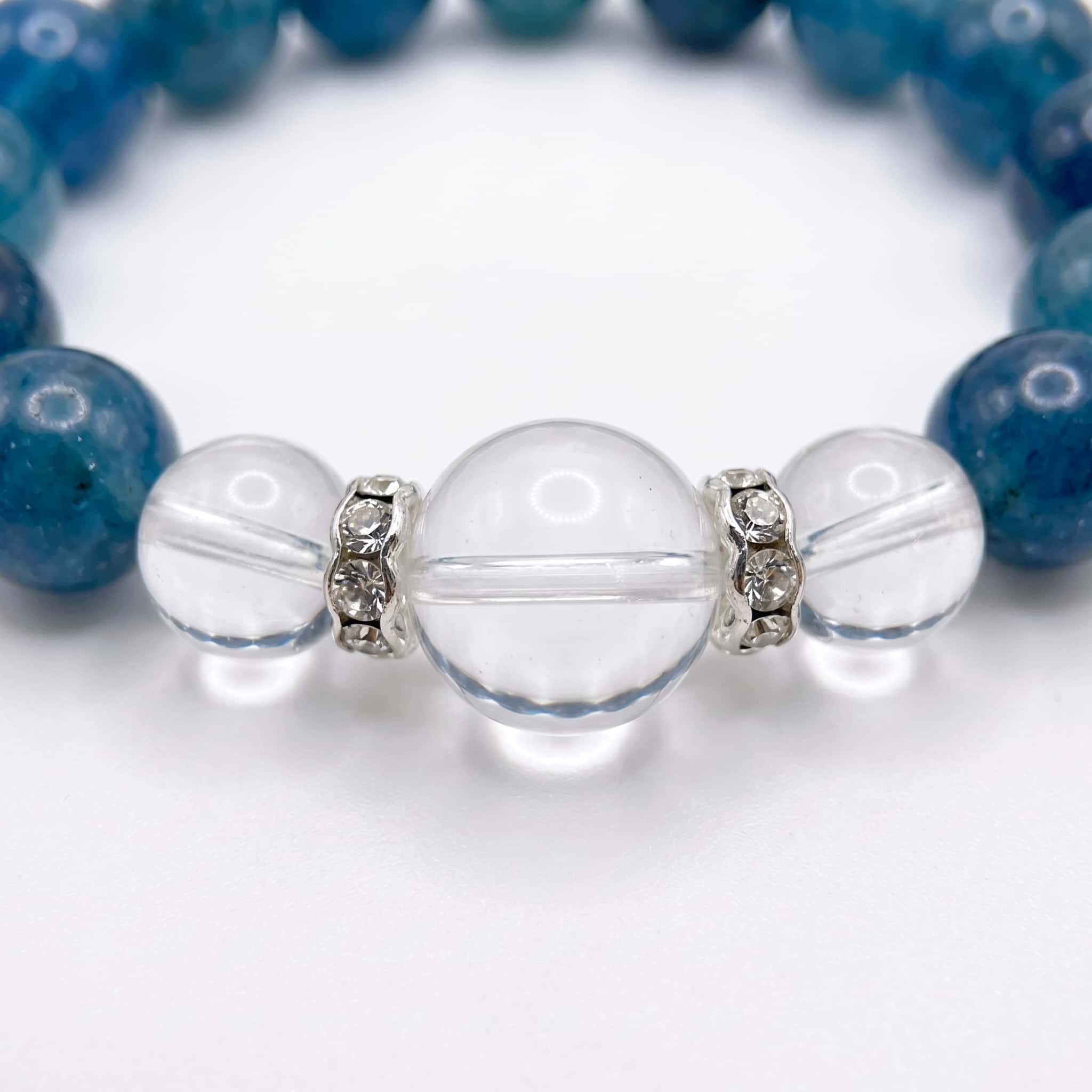 Aquamarine & Clear Quartz Bracelet — Calm · Communication · Peace