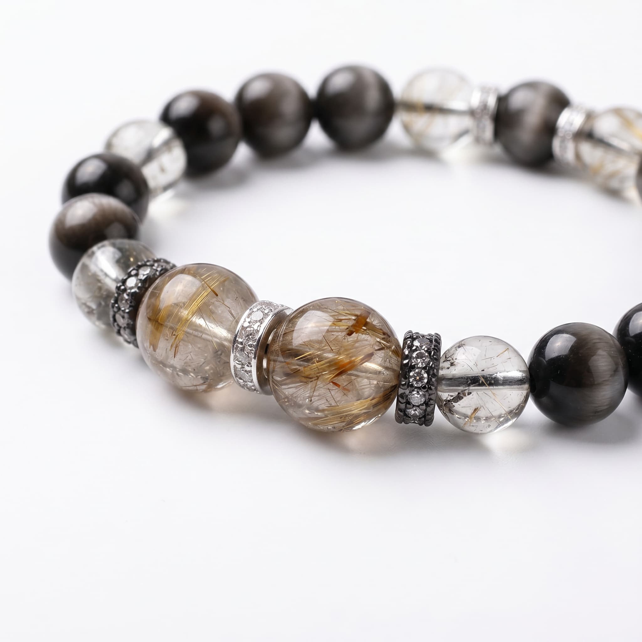 Tiger's Eye & Golden Rutilated Quartz Bracelet — Vision · Courage · Leadership