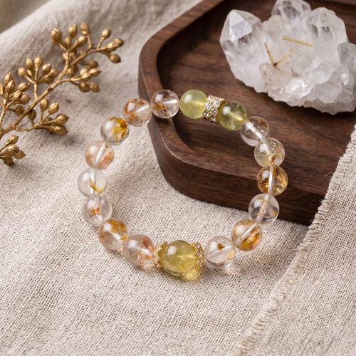 Citrine & Garden Quartz Bracelet – Prosperity · Inner Peace · One-of-a-Kind