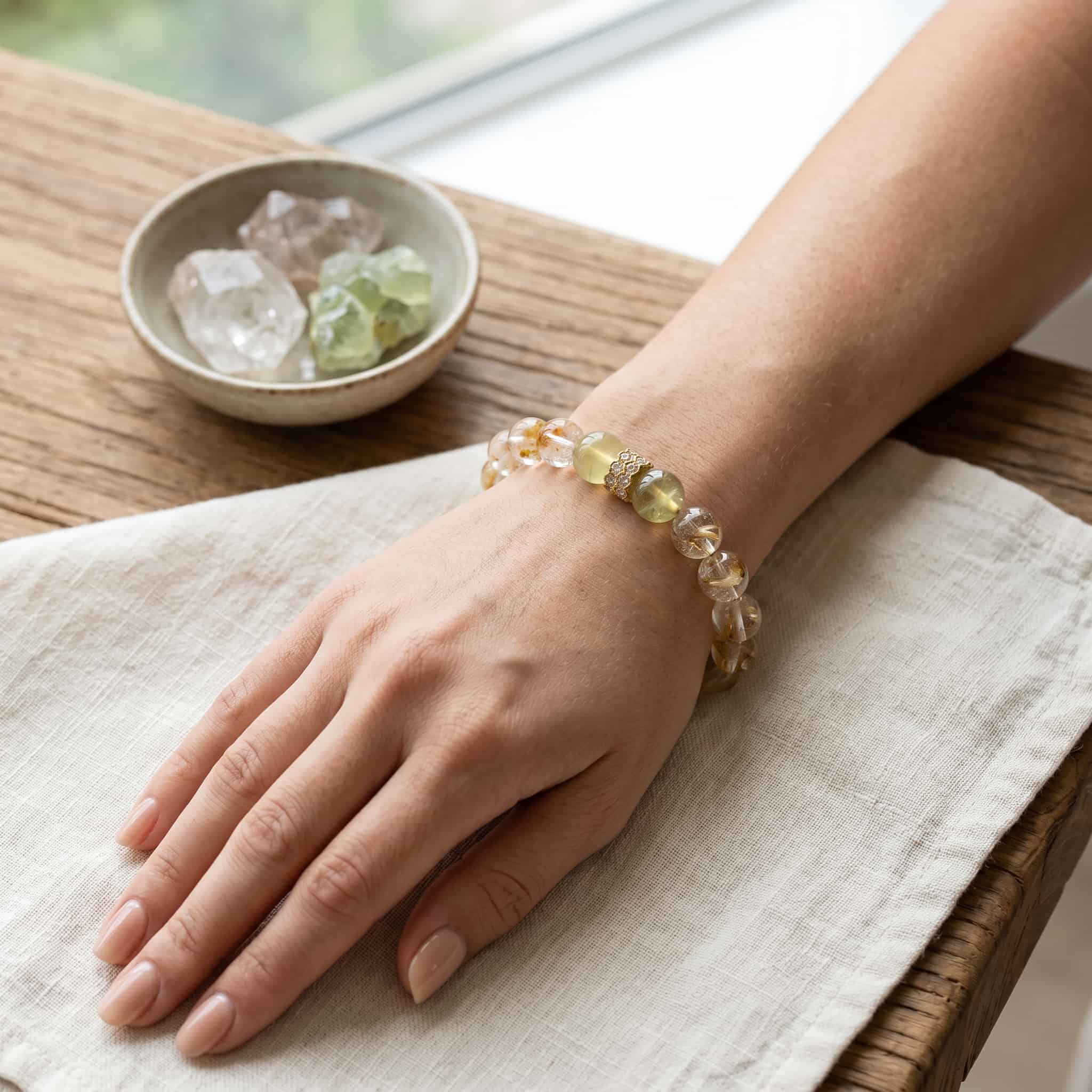 Citrine & Garden Quartz Bracelet – Prosperity · Inner Peace · One-of-a-Kind