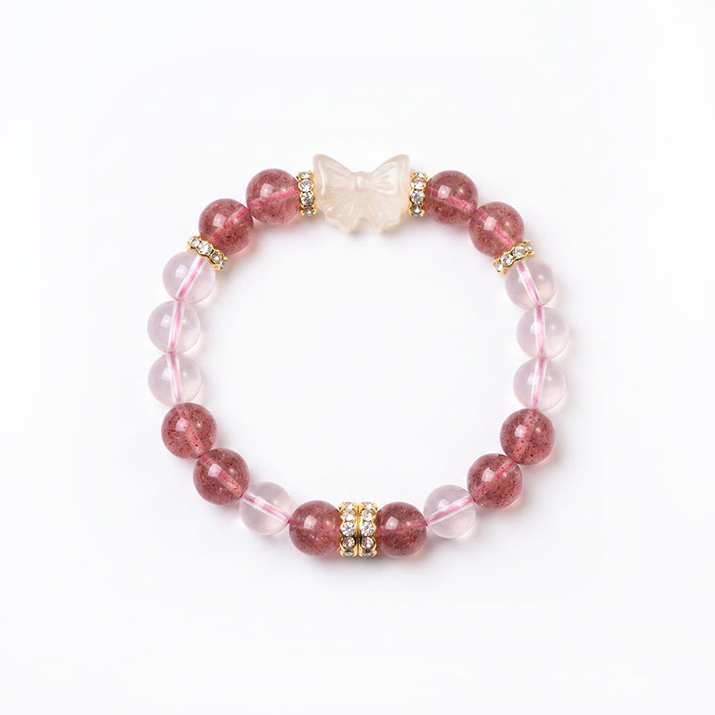 Strawberry Moonlight — Braccialetto di Cristallo Rosa Chiaro
