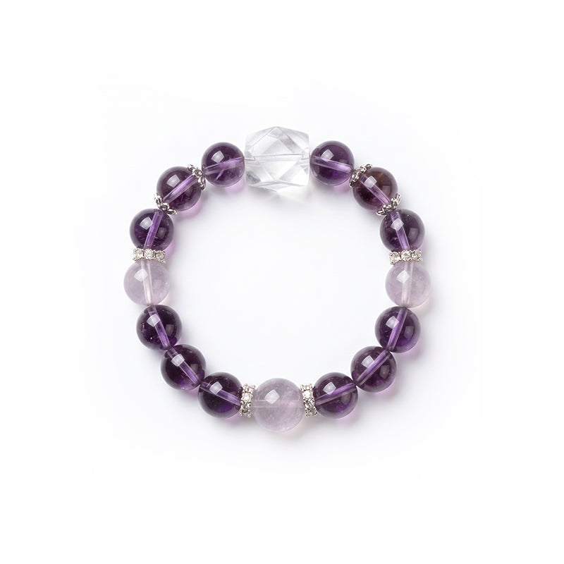 Crystal Mind — Amethyst & Clear Quartz Bracelet