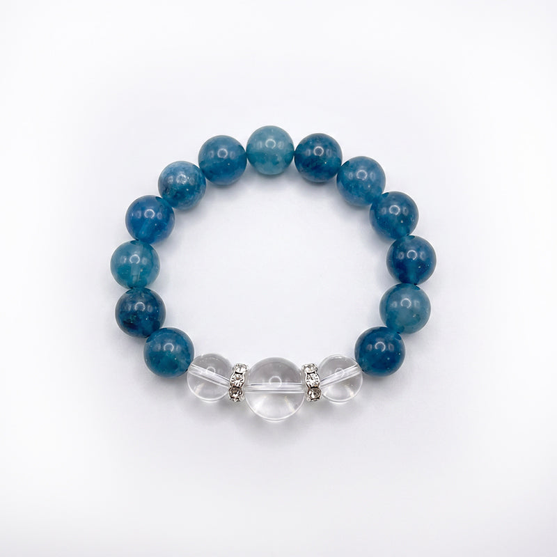 Aquamarine & Clear Quartz Bracelet — Calm · Communication · Peace